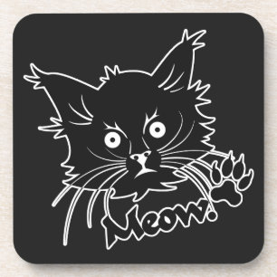 Posavasos Máster de personalizado de gato negro