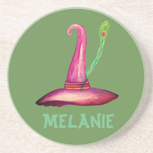 Posavasos Máster especial personalizado de Gorra de brujas (Frente)