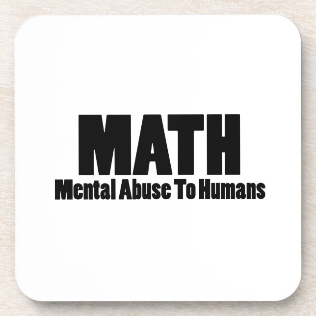 Posavasos Matemáticas. Abuso mental en seres humanos (Frente)