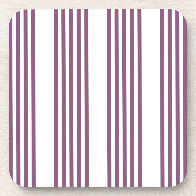 Posavasos Mauve purple and white five stripes pattern (Frente)