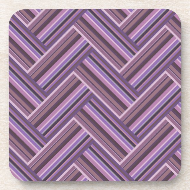 Posavasos Mauve stripes double weave pattern (Frente)
