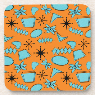 Posavasos MCM Formas atómicas Turquesa en Naranja