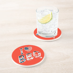 Posavasos Me encanta bbq, patriota estadounidense
