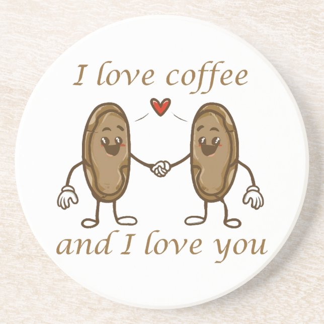 Posavasos Me encanta el café y te amo (Frente)