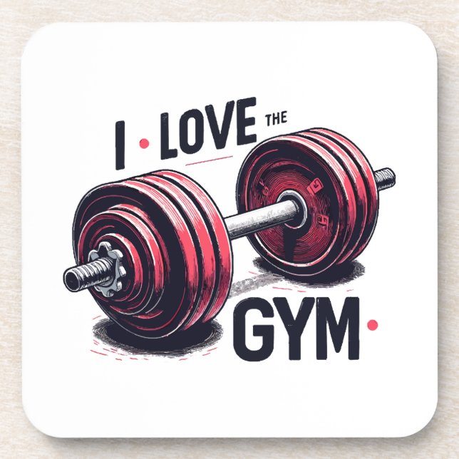 Posavasos Me encanta el gimnasio (Frente)