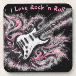Posavasos Me encanta la pintura de guitarra eléctrica Rock N