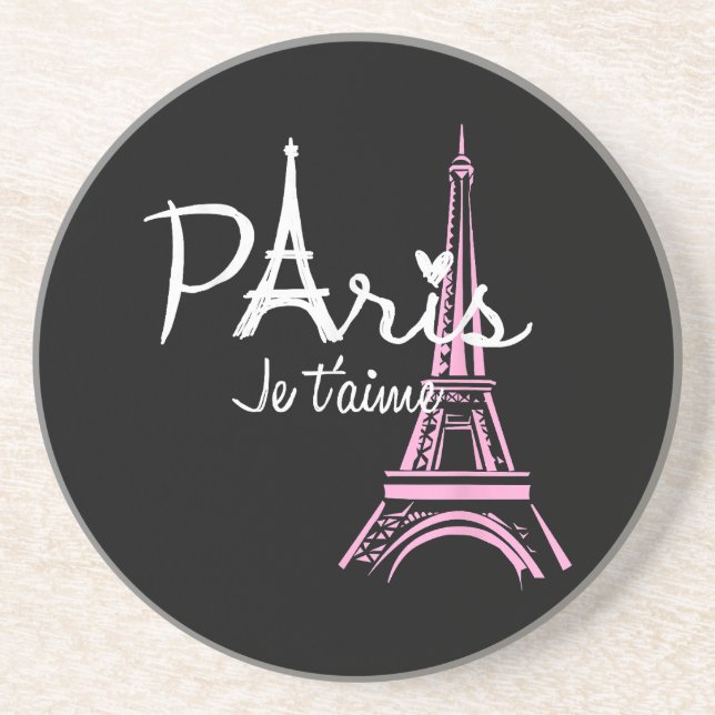 Posavasos Me encanta la Torre Eiffel de París (Frente)