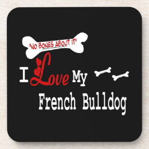 Posavasos Me encanta mi Bulldog francés