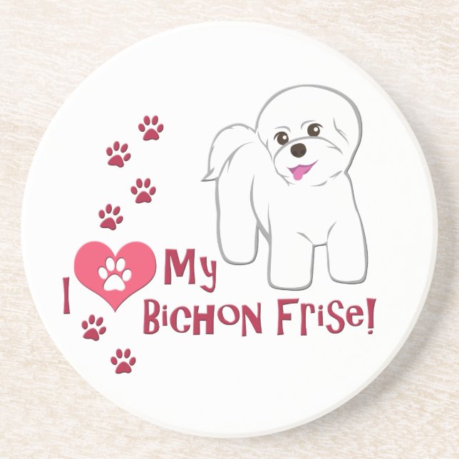 Posavasos ¡Me Encanta Mi Frisa Bichon! (Frente)