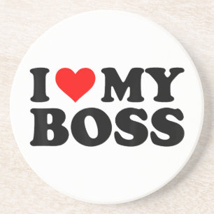 Posavasos Me Encanta Mi Jefe Funny Red Heart Boss Yo Corazón