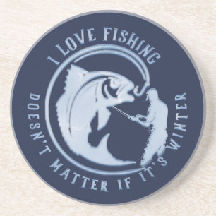 Posavasos Me encanta pescar, no importa si es invierno.