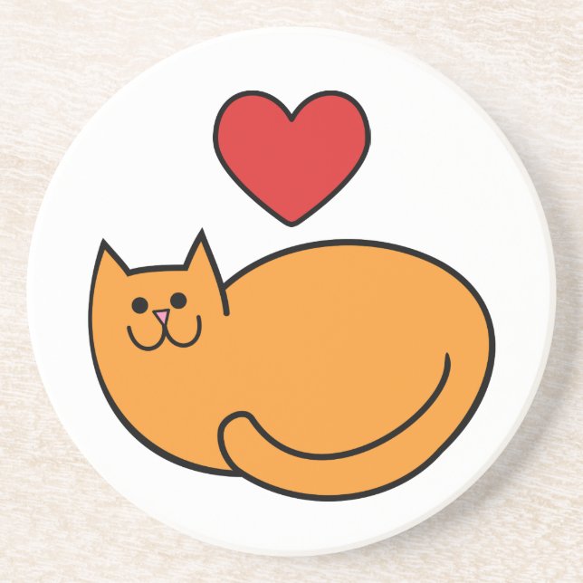 Posavasos Me encantan los gatos (Frente)