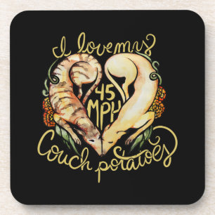 Posavasos Me encantan los greyhounds lindo 45 MPH Couch pata