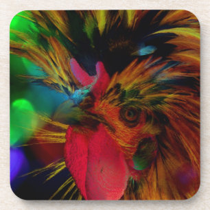 Posavasos Me Encantan los Pollos, Gallo Polaco y Bokeh de Co