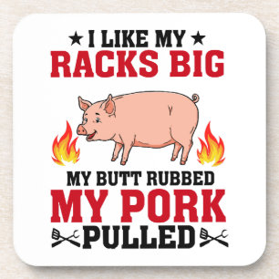 Posavasos Me Gustan Mis Costillas Grandes BBQ, Cita De Cerdo