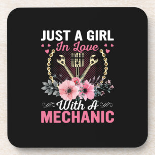 Posavasos Mecánico Sólo Un Chica Enamorado De Un Mecánico