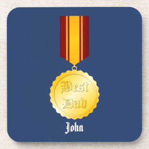 Posavasos Medalla de broche Mejor Papá Día del Padre