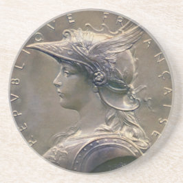 Posavasos Medallón del francés de Nouveau del vintage