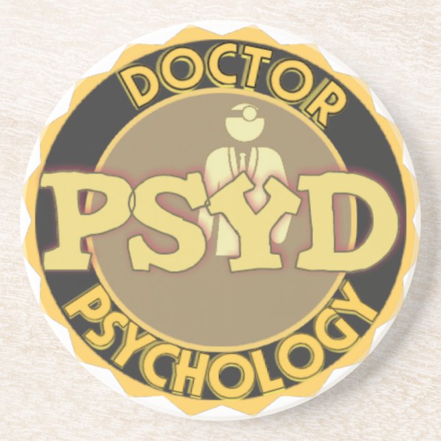 Posavasos MÉDICO del LOGOTIPO de PsyD del PSICÓLOGO de la (Frente)