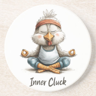 Posavasos Meditación de Pollo Cluck Interior Animal de Yog