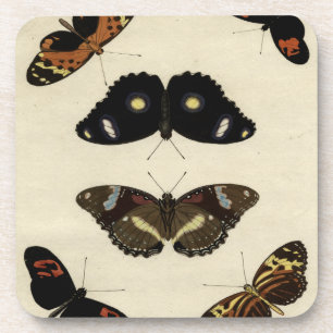 Posavasos Medley mariposa colorida sobre fondo crema