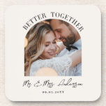 Posavasos Mejor combinación de decoración de hogar de boda d<br><div class="desc">Mejor juntar la invitación del boda de fotos de arco y la montaña rusa de regalo. Diseño moderno monocromo en blanco y negro.</div>