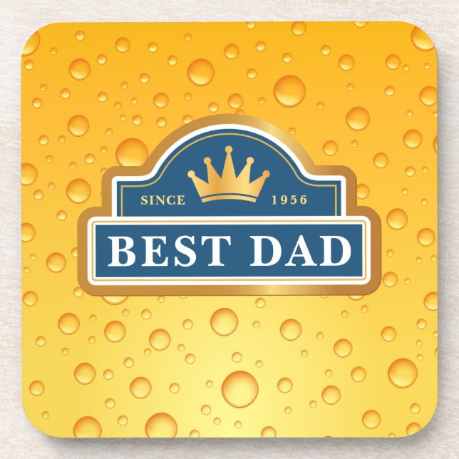 Posavasos Mejor Etiqueta de Cerveza de Papá (Frente)