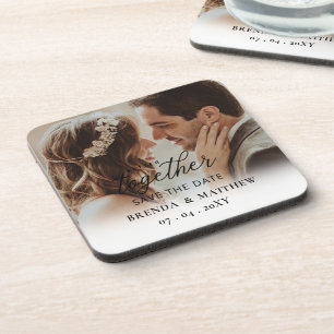 Posavasos Mejor Juntos Script Photo Save The Date