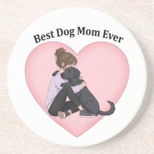 Posavasos Mejor Mamá de Perro de Todos los Tiempos Lab Negro