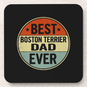 Posavasos Mejor padre de Boston jamás estilo retro Guay