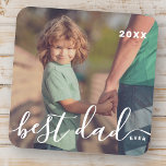 Posavasos Mejor Papá Nunca Moderno Sencillo Guión Reactivo F<br><div class="desc">El diseño está compuesto por una tipografía de escritura moderna y lúdica. Añadir foto familiar.</div>
