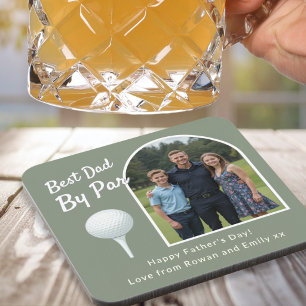 Posavasos Mejor Papá Por Par Foto Divertida de Golf para e