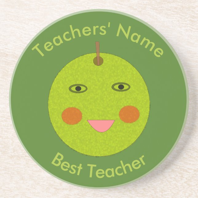 Posavasos Mejor profesor feliz Apple Coasters (Frente)