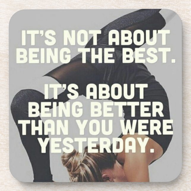 Posavasos Mejor que ayer - Motivación del yoga femenino (Frente)