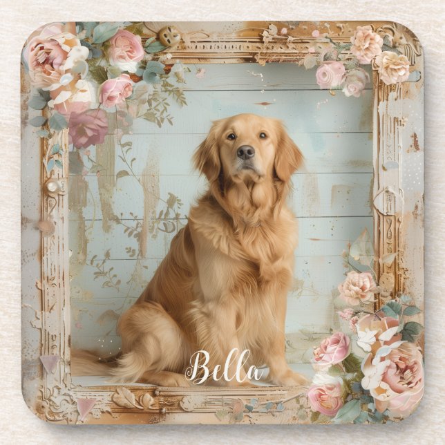 Posavasos Mejores Amigas Mamá Perro Labrador  (Frente)