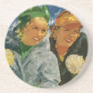 Posavasos ¡Mejores amigas Vintage! Mujeres elegantes y con e