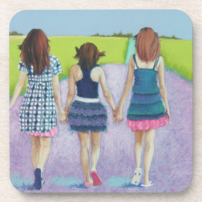 Posavasos Mejores amigos - tres chicas (Frente)