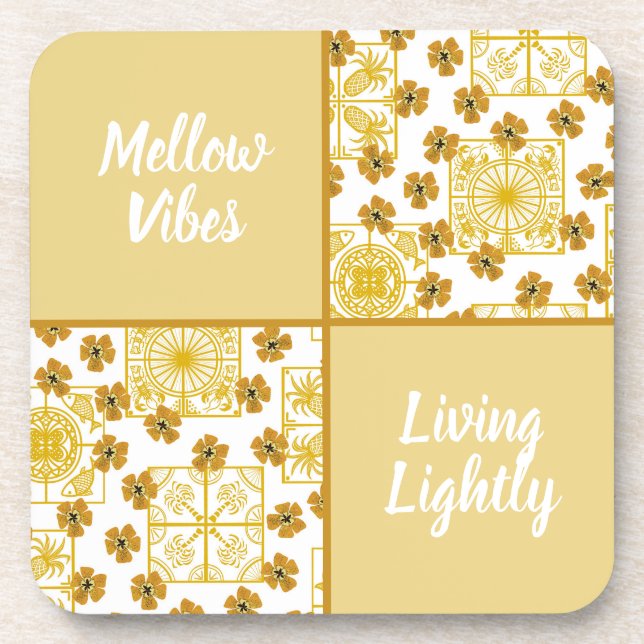 Posavasos Mellow vibes viviendo un tema de verano ligero (Frente)