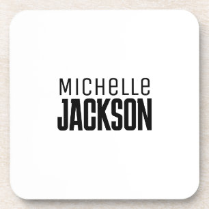 Posavasos Mensaje de nombre minimalista y sencillo