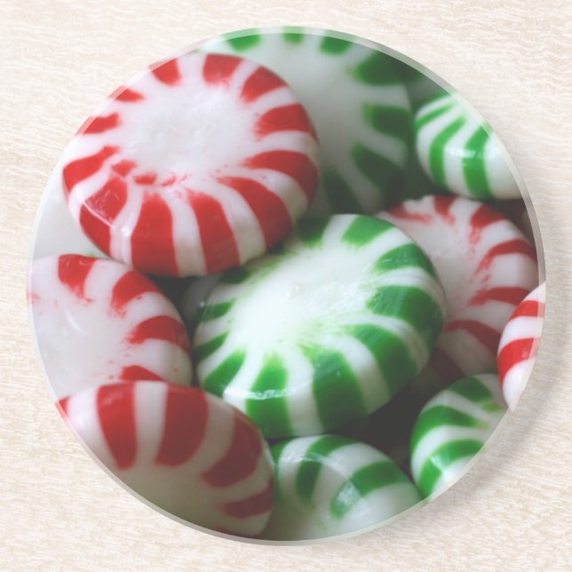 Posavasos Mentas rojas y verdes del navidad (Frente)
