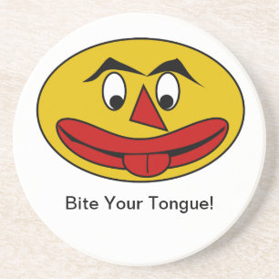 Posavasos Mentir tu lengua graciosa cara amarilla