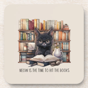 Posavasos Meow Es El Momento De Golpear Los Libros