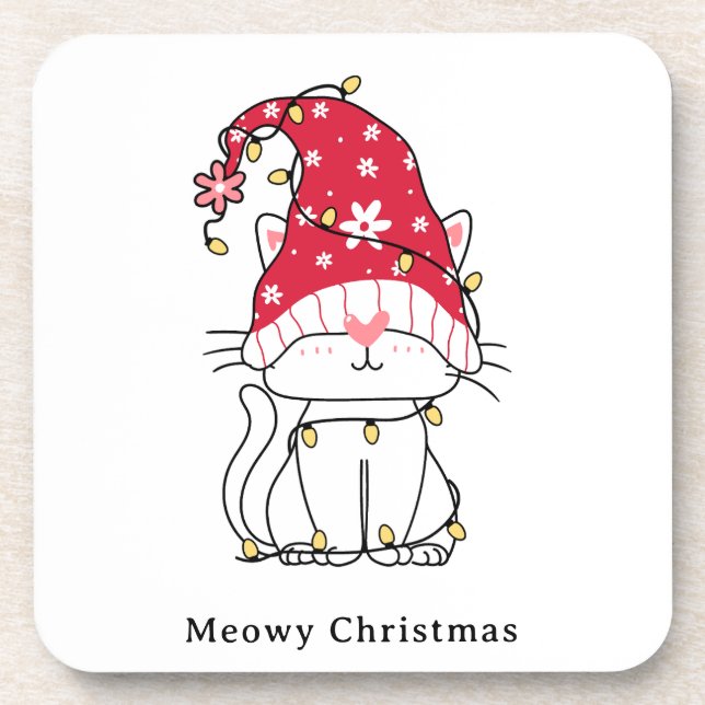 Posavasos Meowy Navidades Funny Cat (Frente)