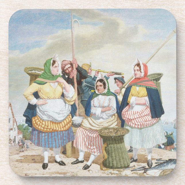 Posavasos Mercado de pescados por el mar, c.1860 (aceite en (Frente)