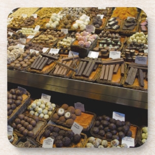Posavasos Mercat de Sant Josep, caramelos de chocolate surti