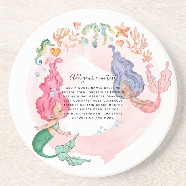 Posavasos MERMAIDS personalizado (Frente)