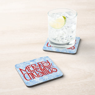 Posavasos Merry Christmas Snow Coaster Set