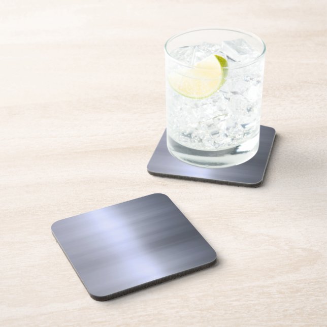 Posavasos Metal plateado cepillado texturizado (Lado Derecho)