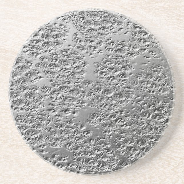 Posavasos Metalizado de plata dañada (Frente)