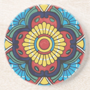 Posavasos Mexican red talavera tile
